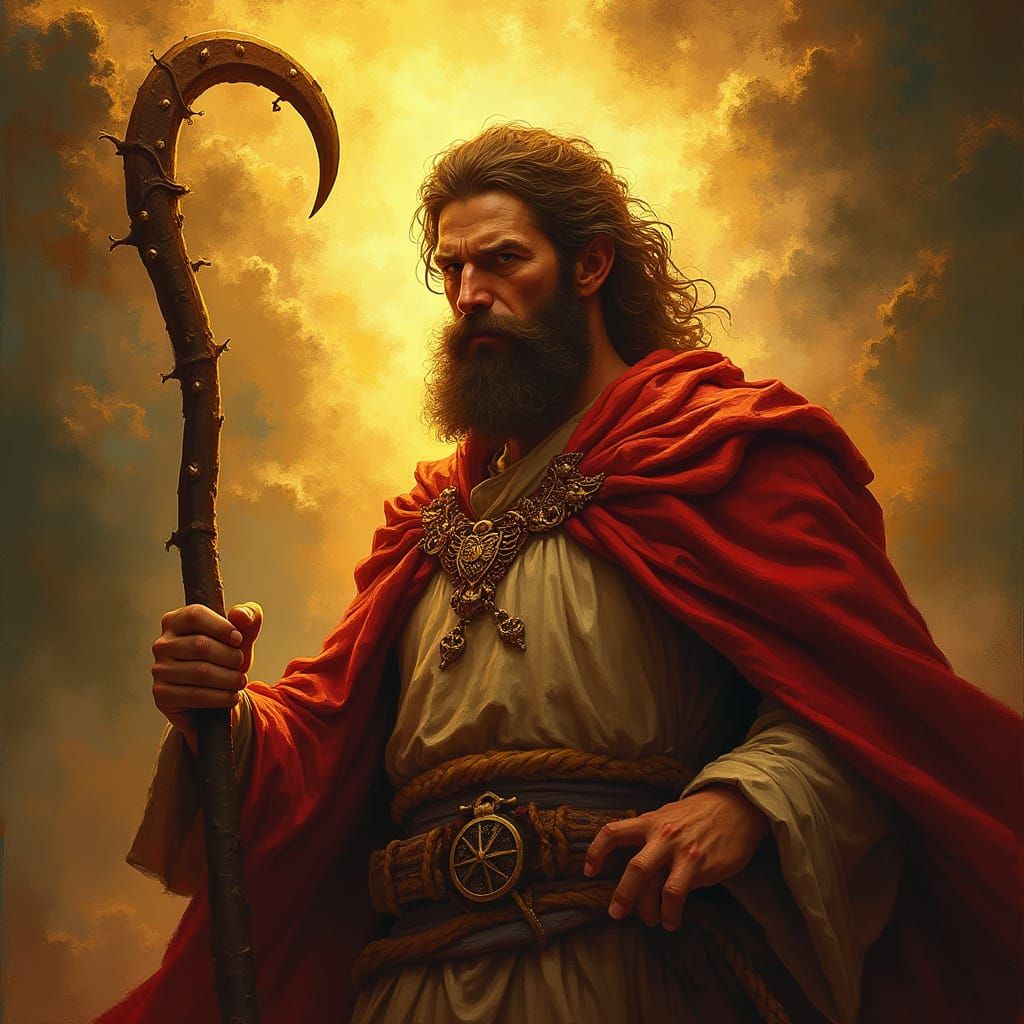 Mystical Shepherd: A Baroque Style Fantasy Portrait