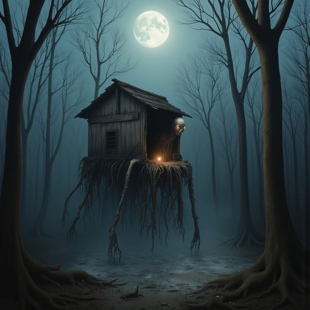 Mystical Swamp Creature in Decaying Southern Shack at Midnig...