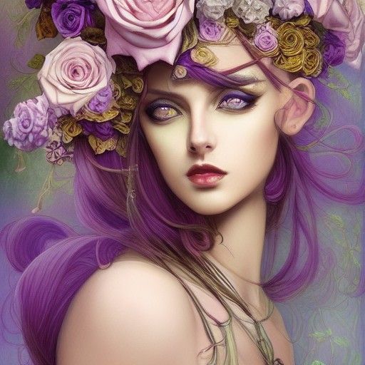 Androgynous God Portrait in Pastel Colors