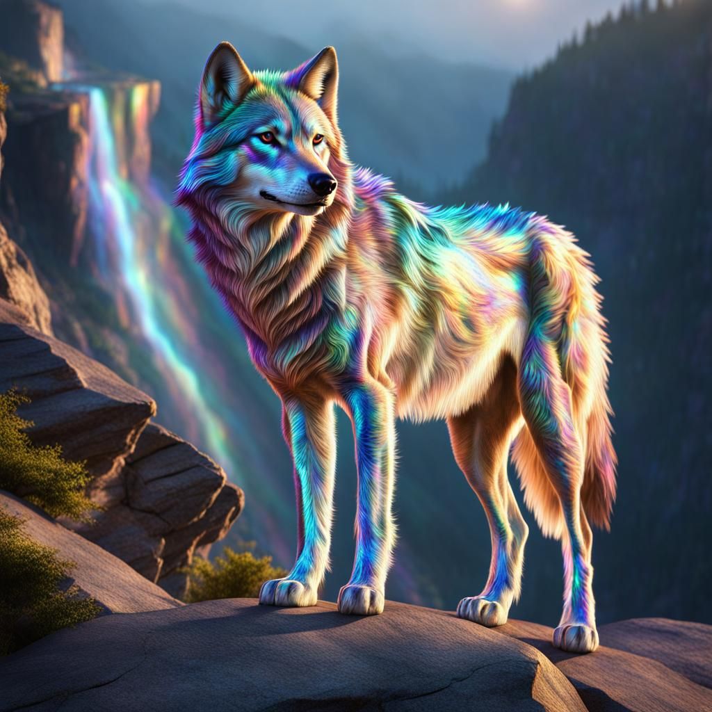 Holographic Wolf Overlooking Pack in Breathtaking Detail