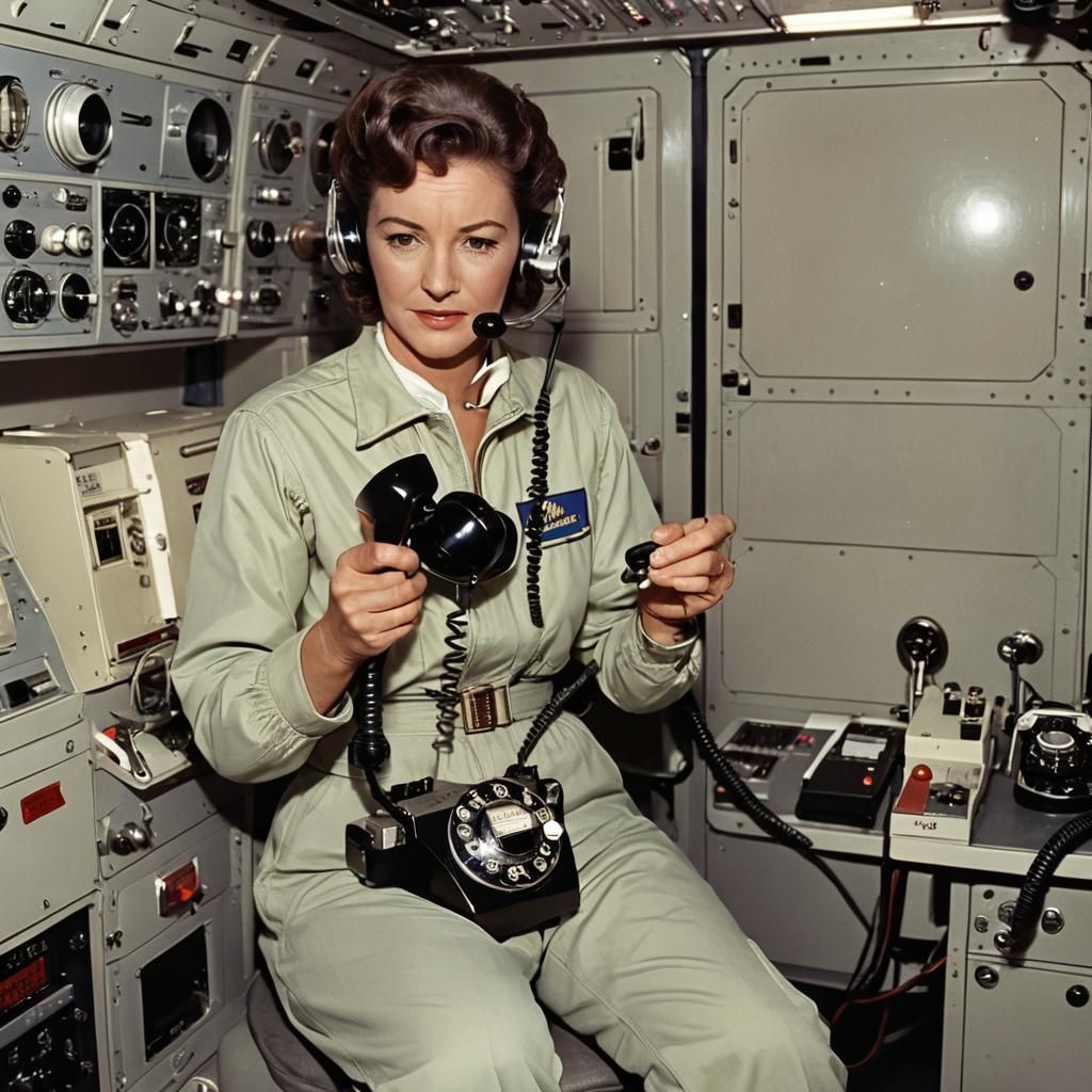 Vintage Phones in Space Station