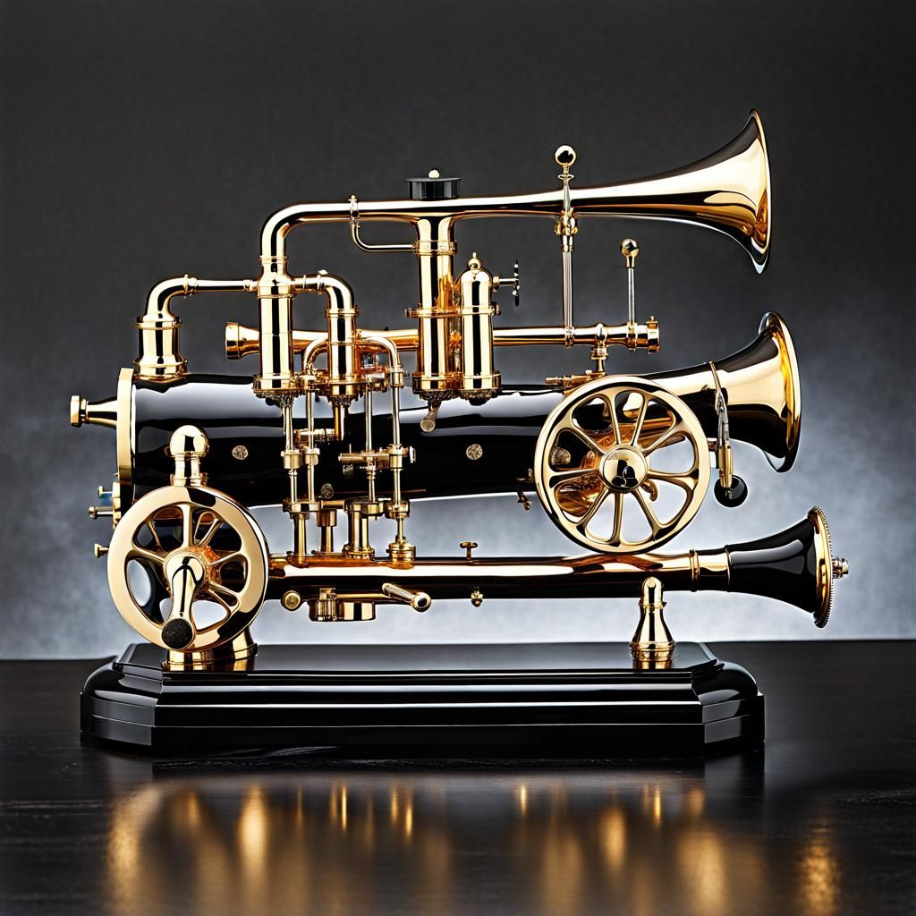 Steampunk Flame-Throwing Trumpet Machine