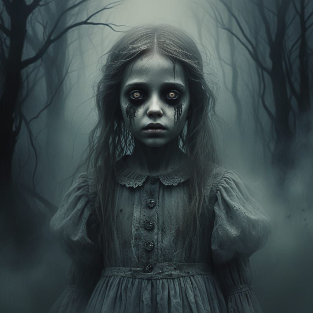 Eerie Faces Emerge from Dark Fantasy Mist