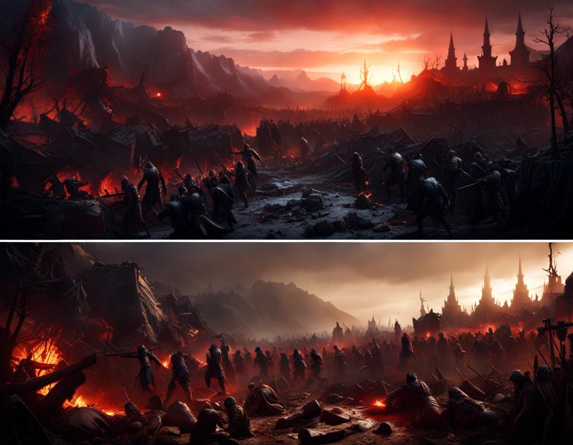 Undead Warriors' Fury in an Epic Battle