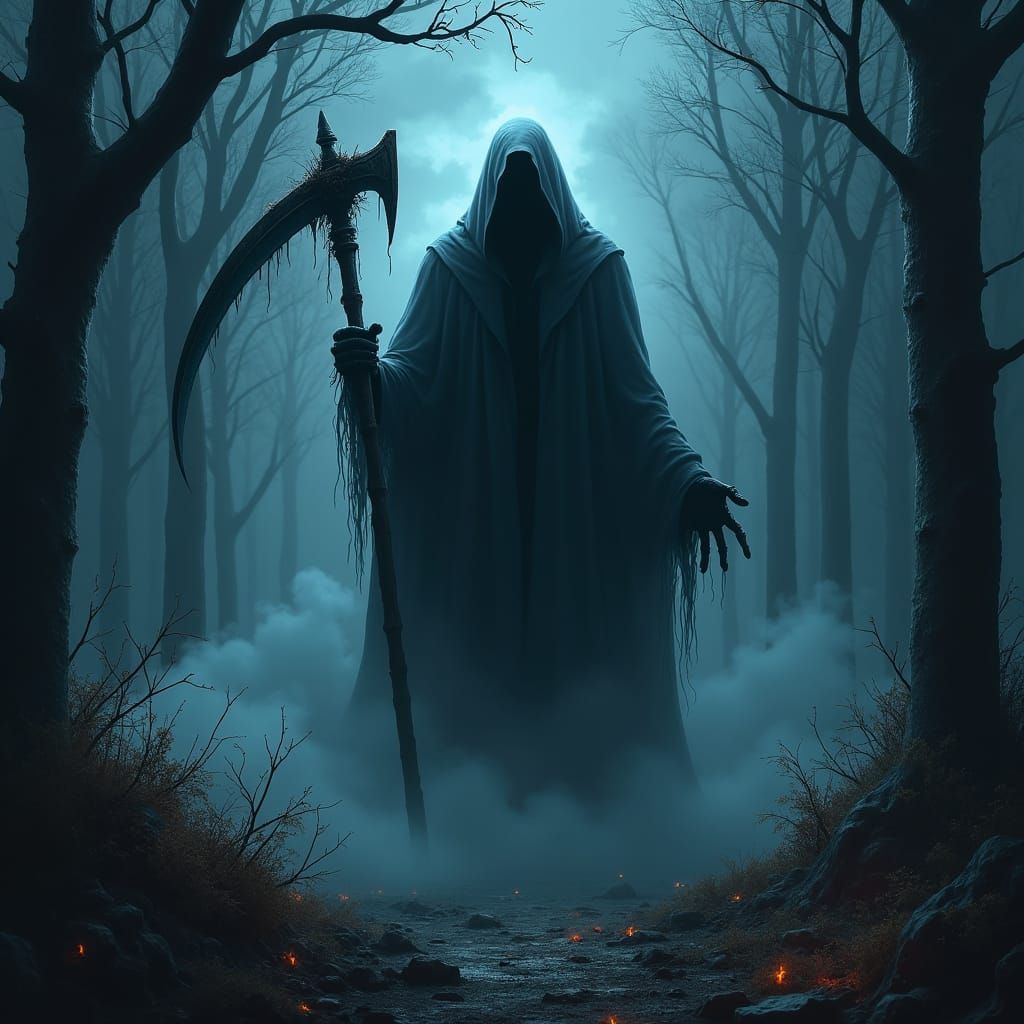 Grim Reaper in Haunted Forest