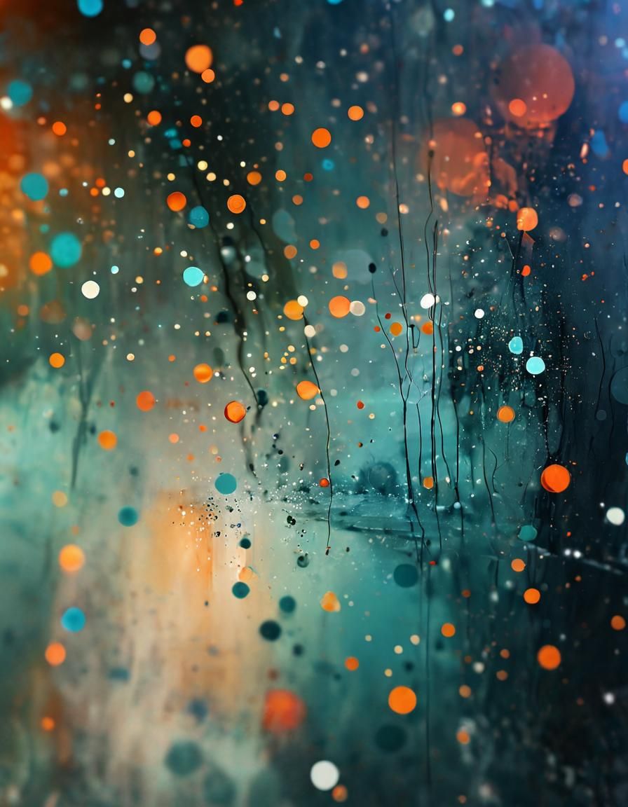 Abstract Seascape with Bokeh and Expressive Brushstrokes