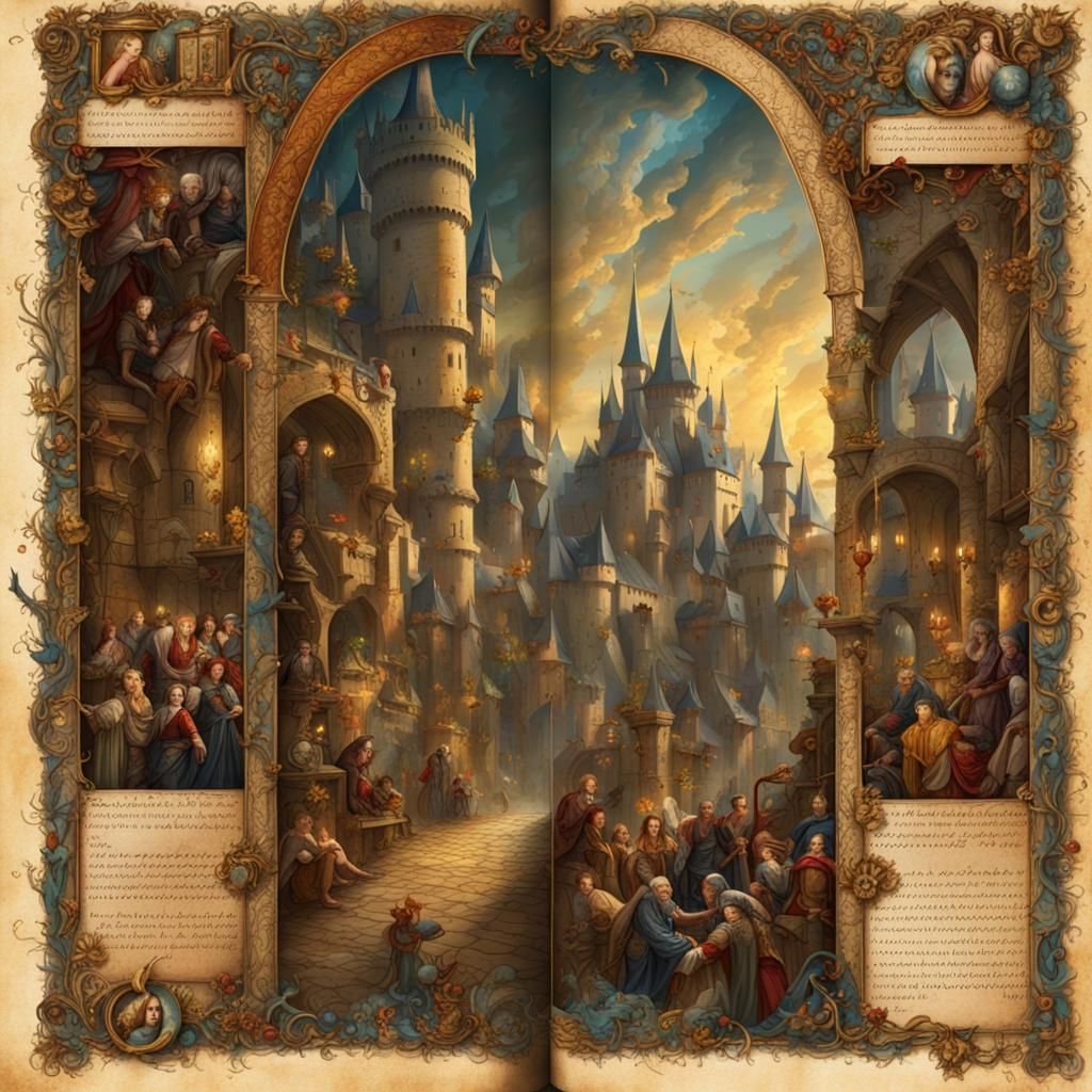 Illuminated Medieval Manuscript Page with King's Visage