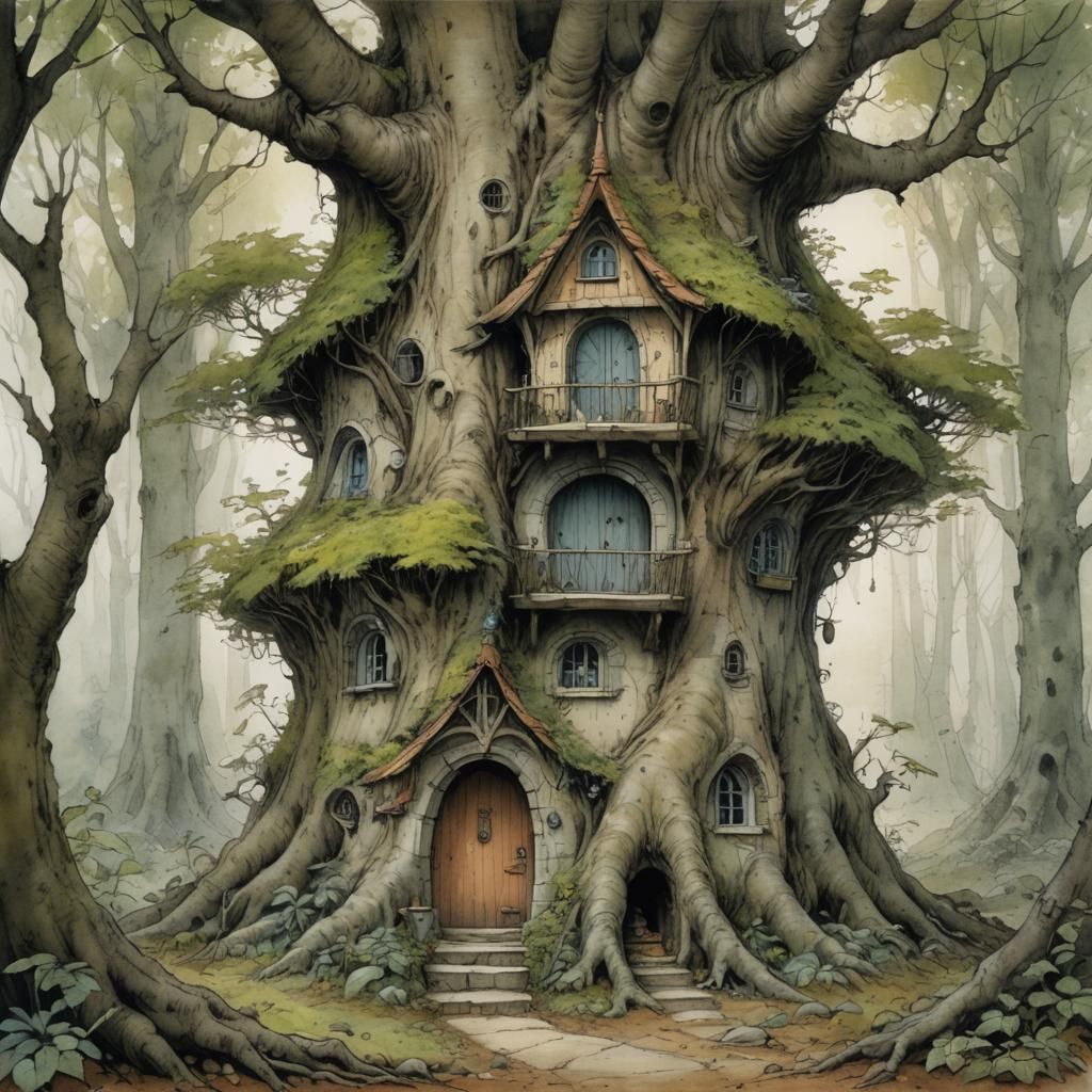 Pixie House Built Inside an Ancient Tree