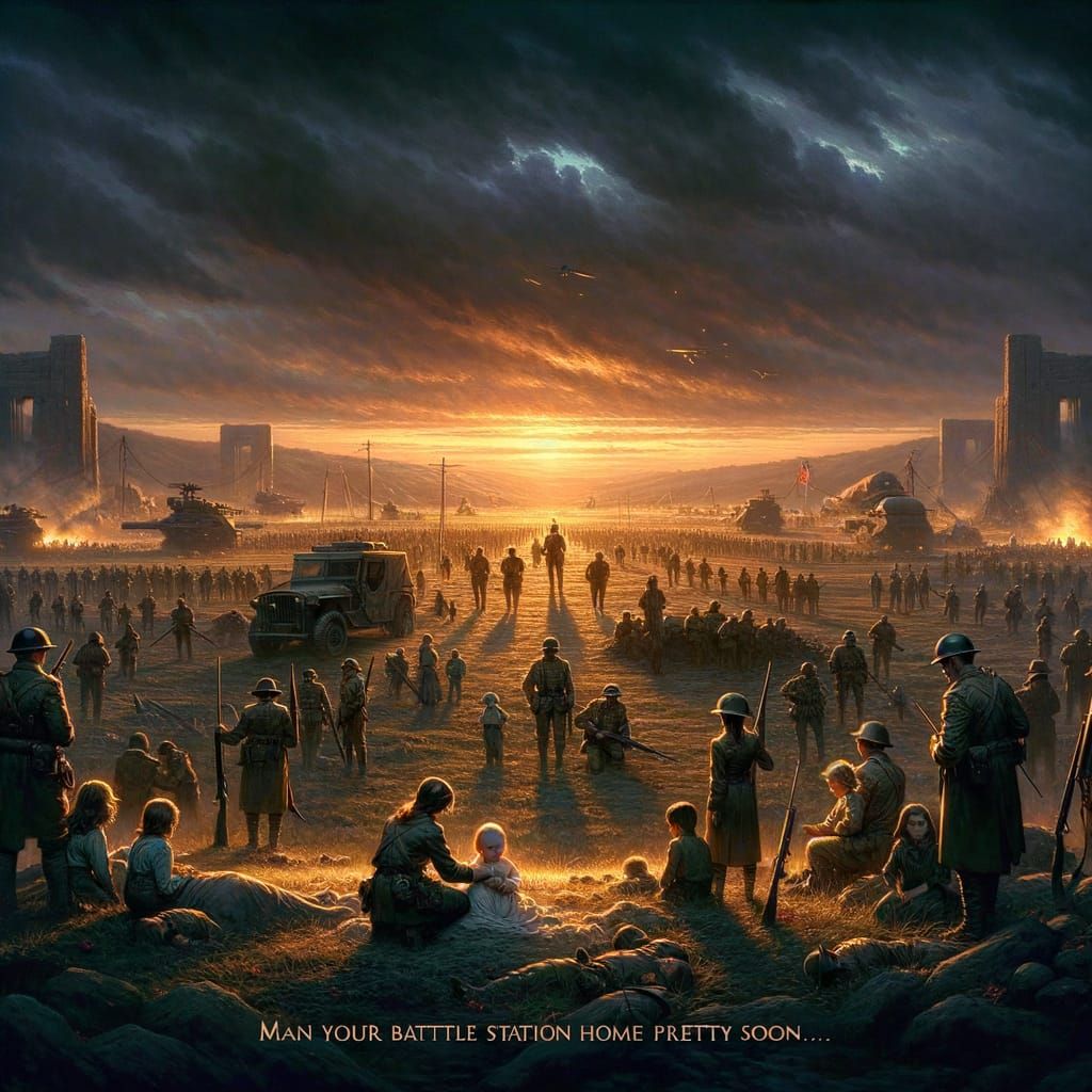 Battlefield of Lost Wars Under Evening Skyline