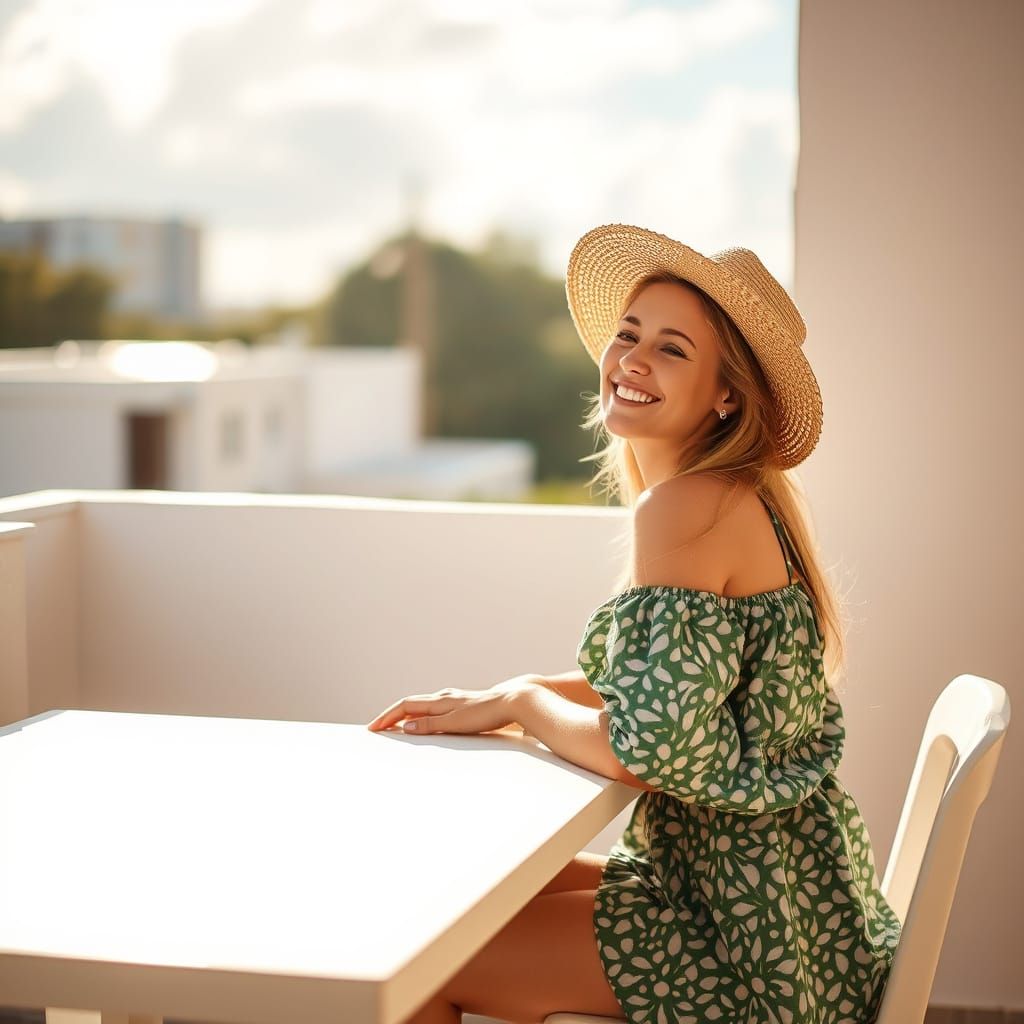 Woman Basking in Summer Sunlight: Professional Photography