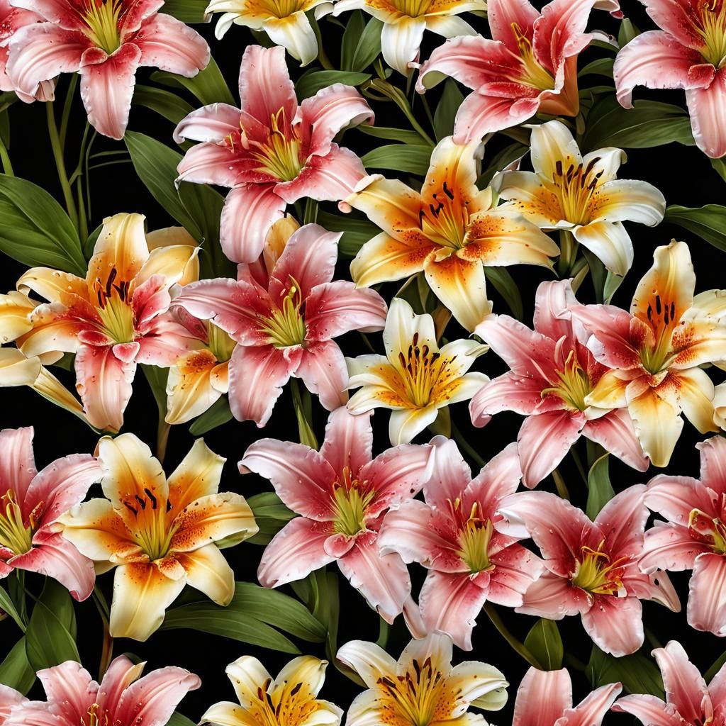 Luminous Lily Against Black Background