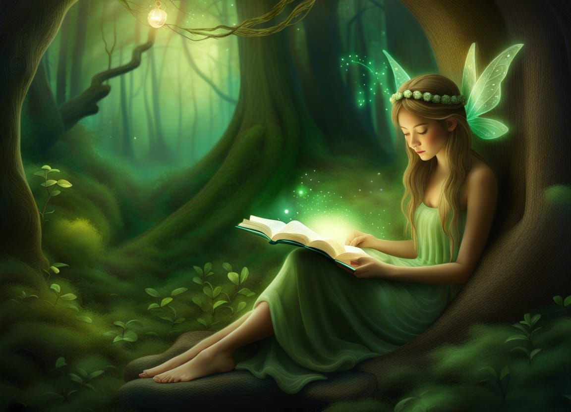 Enchanted Forest Reading Nook with Fairy