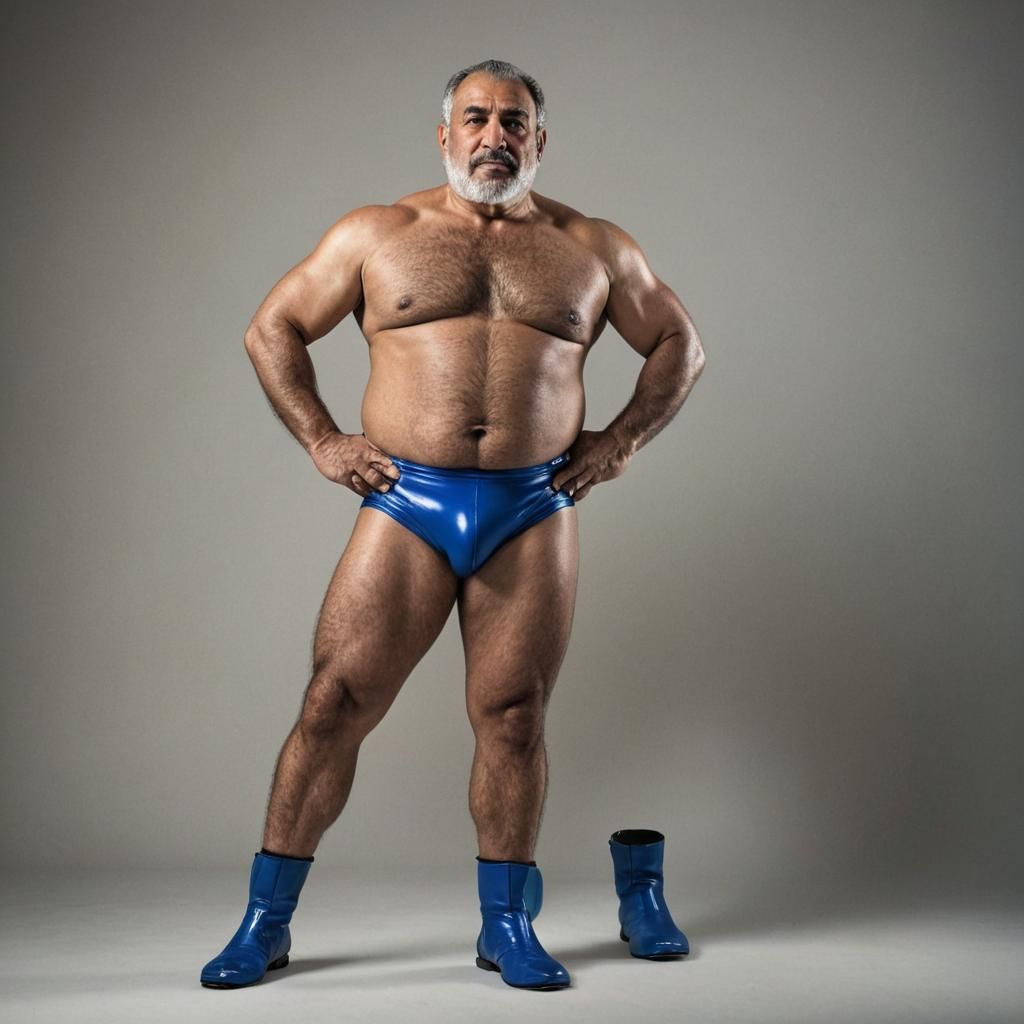 Powerful Arab Wrestler in Dramatic Studio Lighting