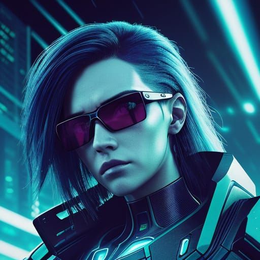 Cyberpunk Hacker in Neon Noir Photography