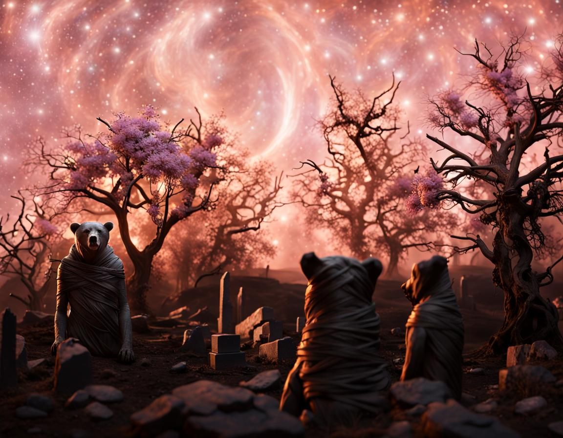 Fearsome Bear Mummy Portrait in Photorealistic 3D