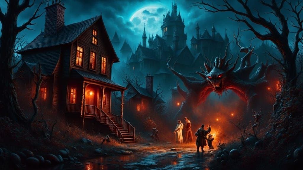 Surreal Halloween Night of Frightening Candy Hunt