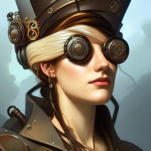 Steampunk Leader Portrait in Art Nouveau Style
