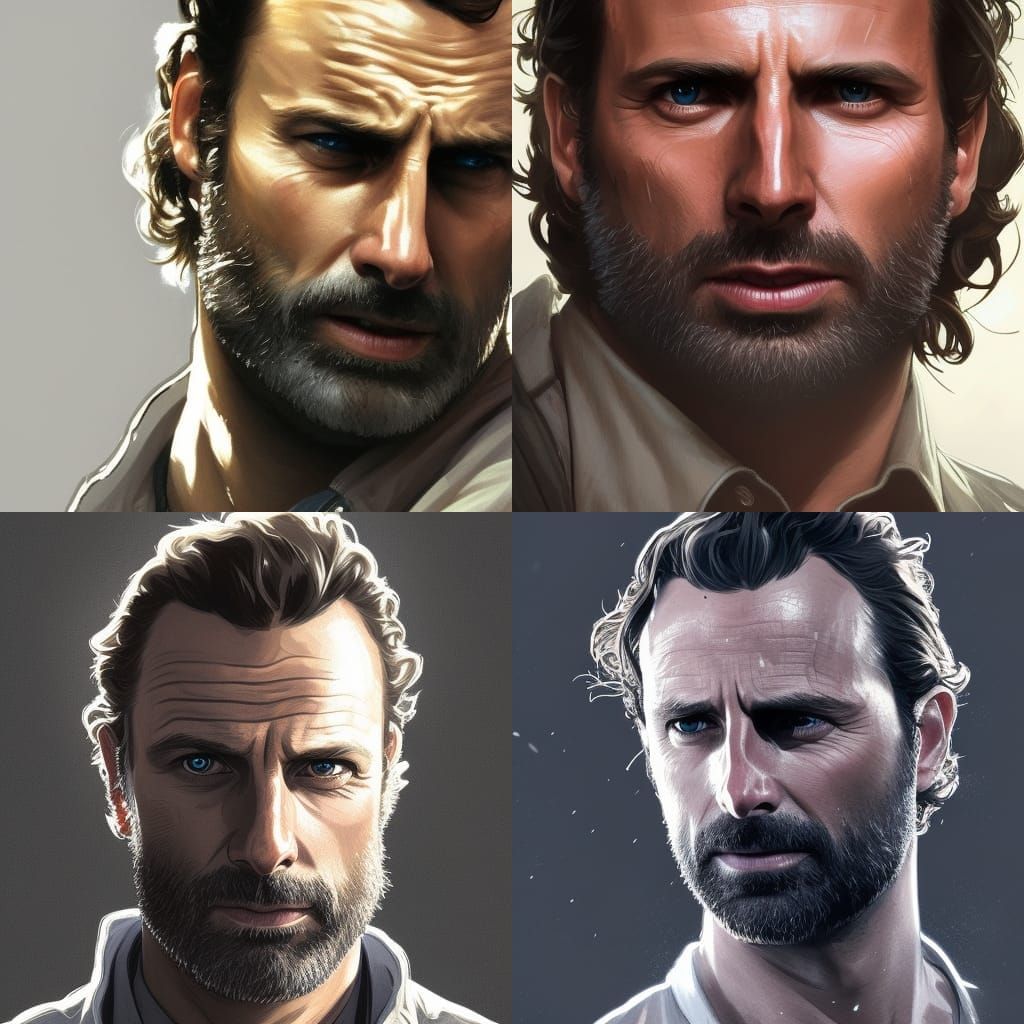 Hyperdetailed Portrait of Rick Grimes in 8k