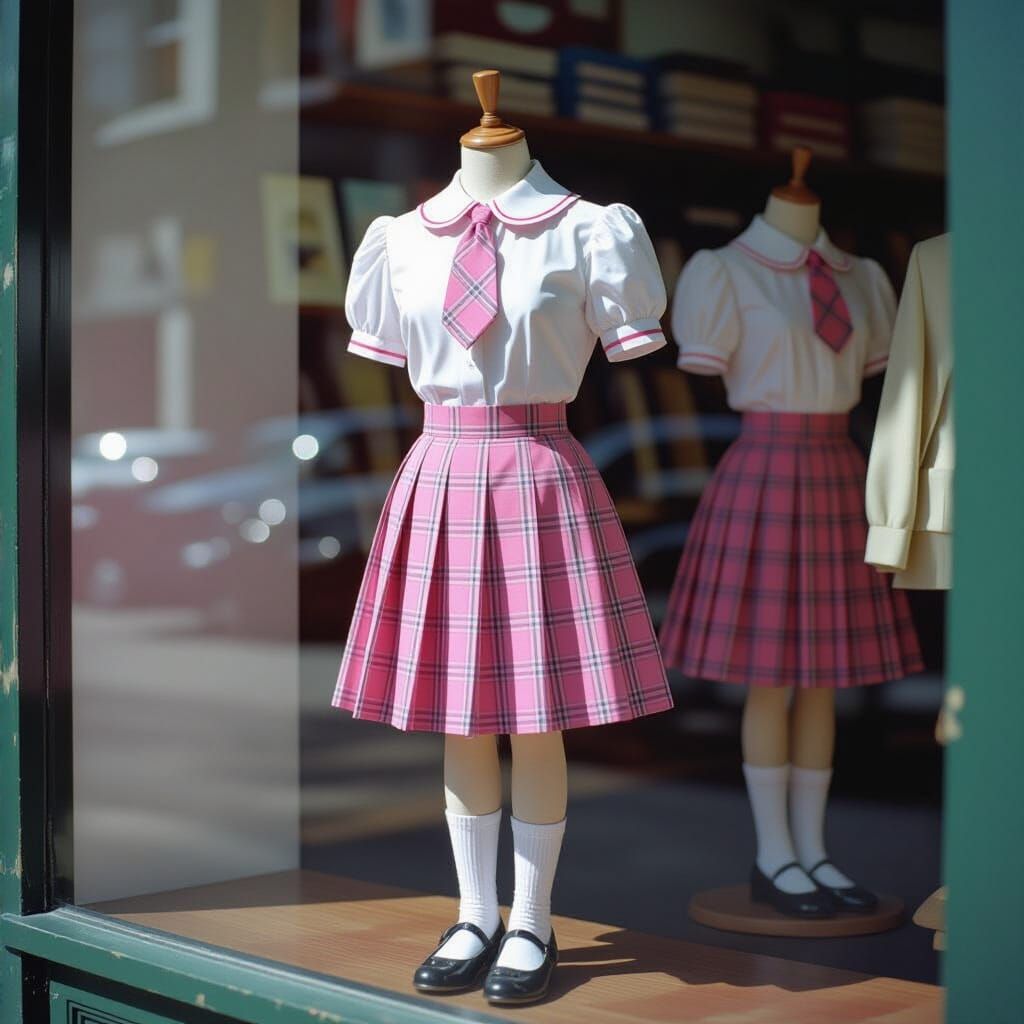 Adult School Uniform Displayed in Tailor's Window