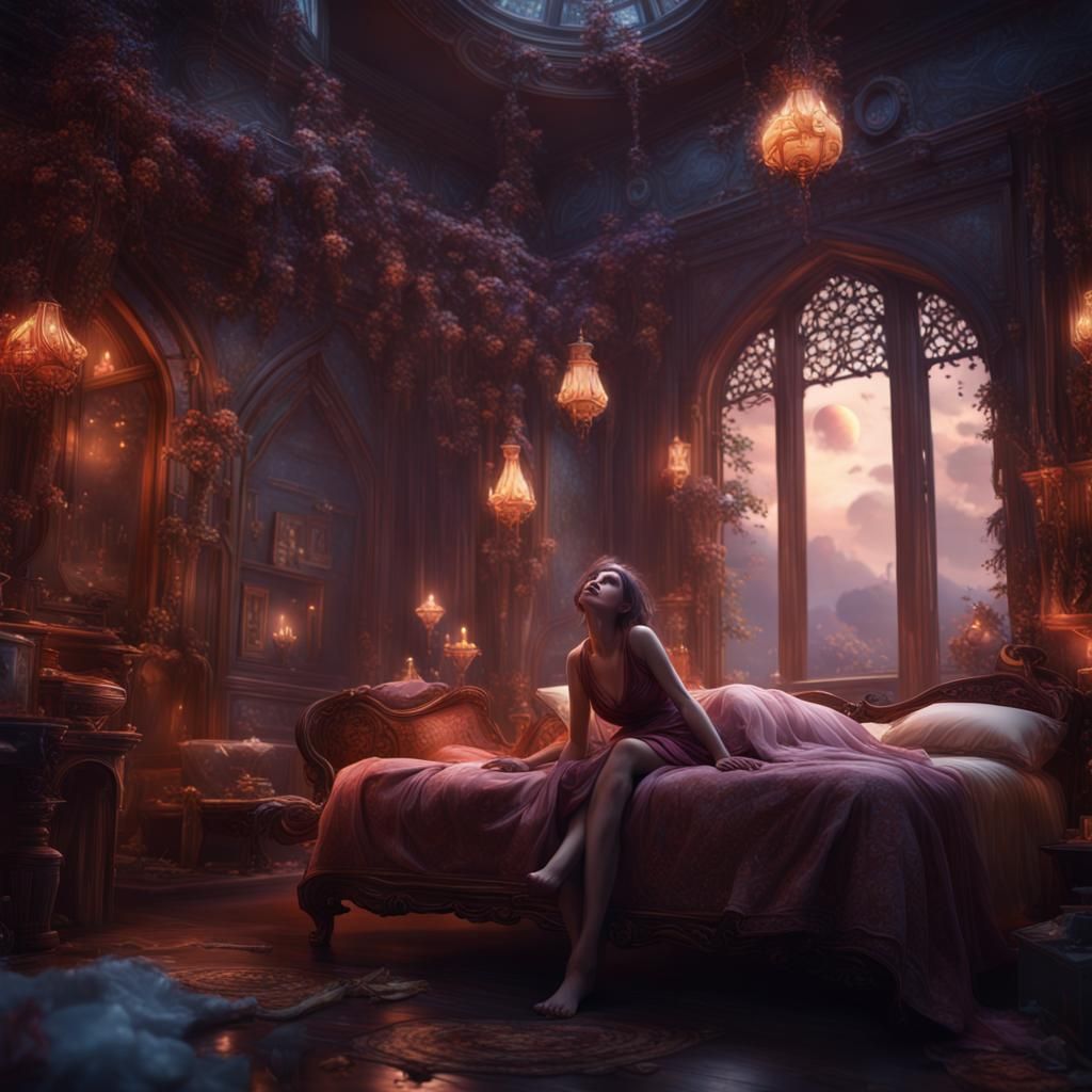 Nightcafe AI's Dream: A Detailed Matte Painting