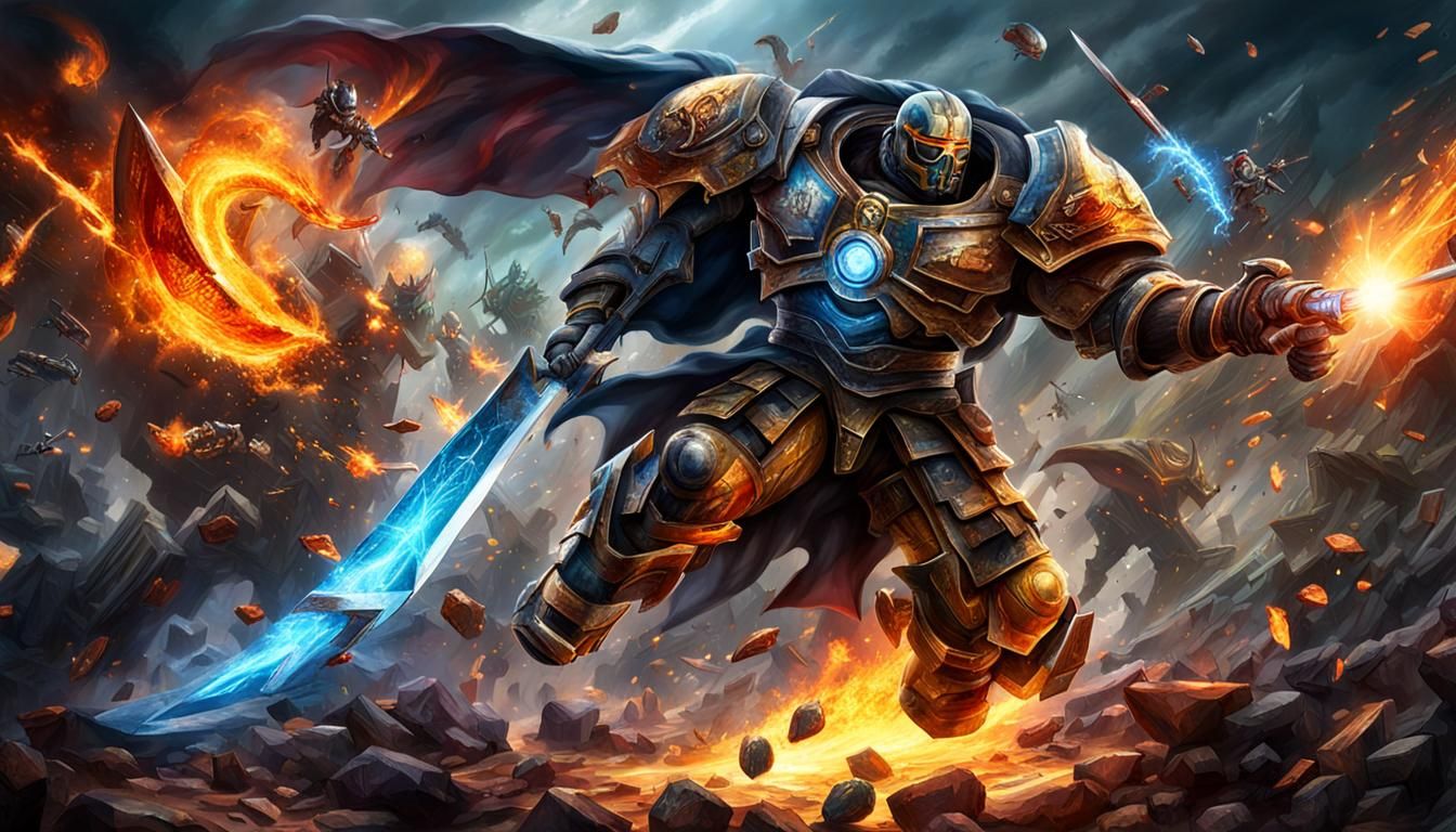 Epic Battle Between Good and Evil in Vibrant Colors