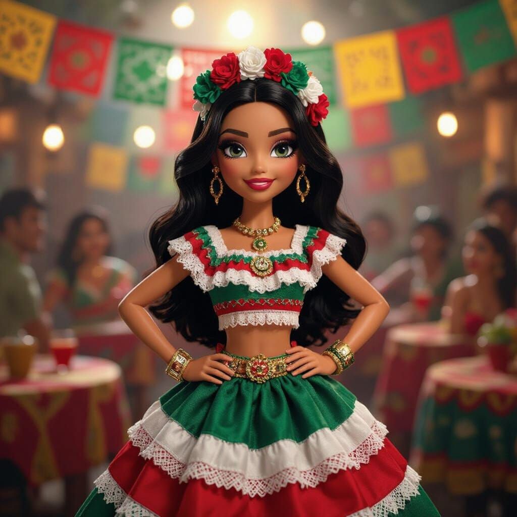 Bratz Doll in Vibrant Mexican Fiesta, Flag Colors