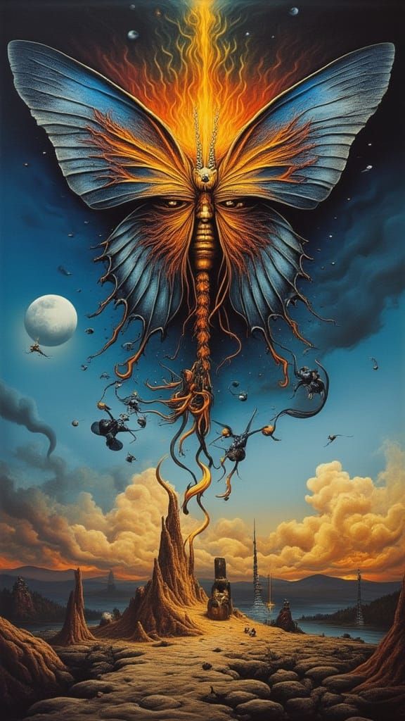 Surreal Smoke Faces Emerge from Forest Fire