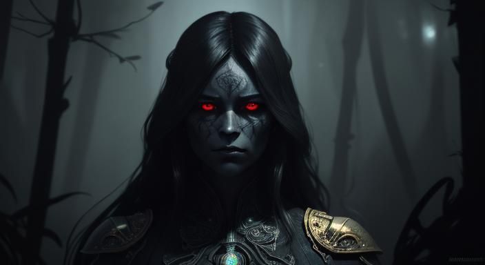 Shadow People Enter Our World: Surreal Art Nouveau Portrait