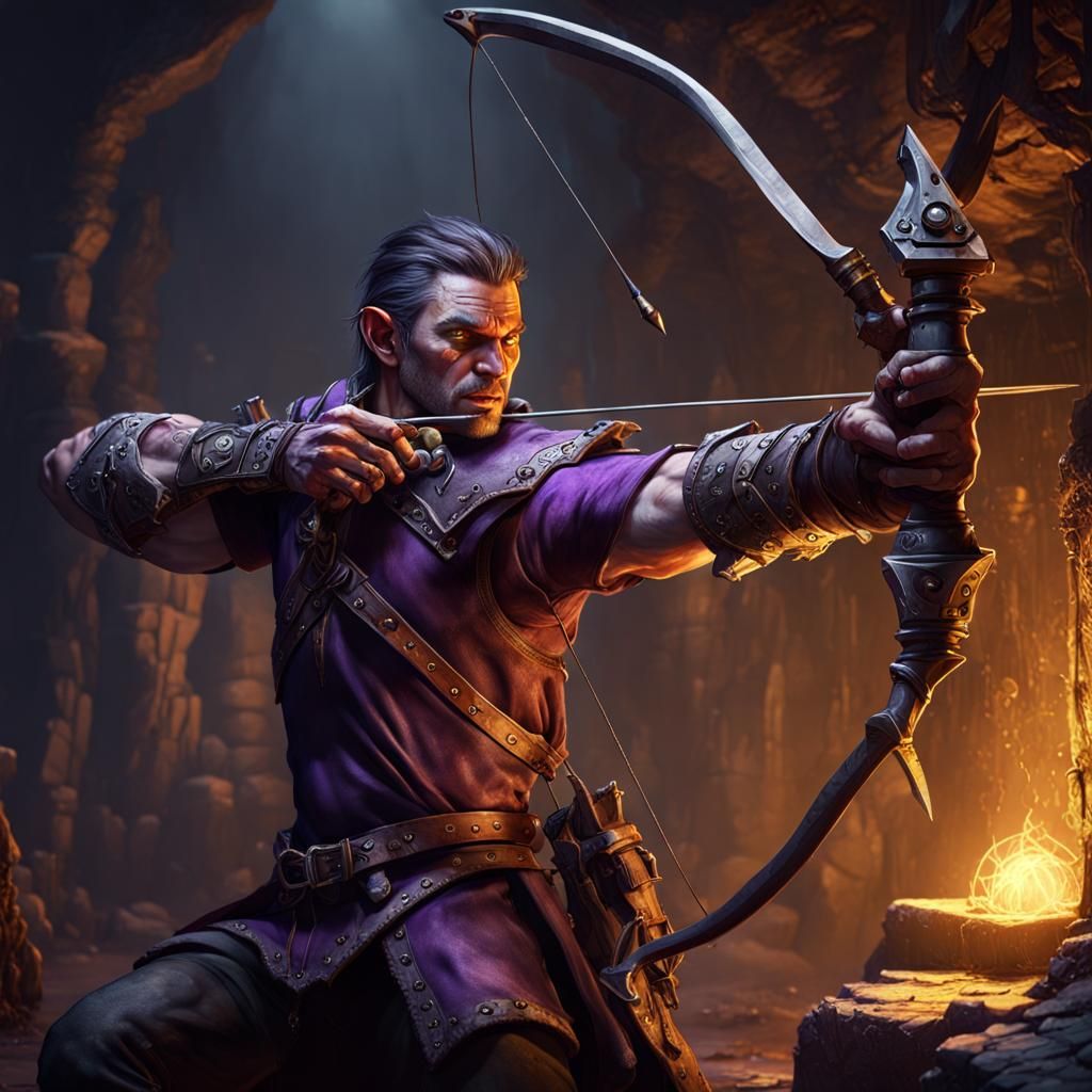 Drow Archer in Dark Eldritch Dungeon