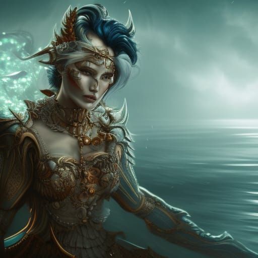 Dramatic Hyperrealistic Fantasy Portrait in Deep Color