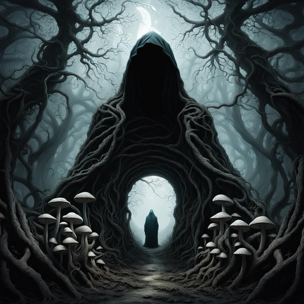 Dark Fantasy Tunnel Under a Black Moon