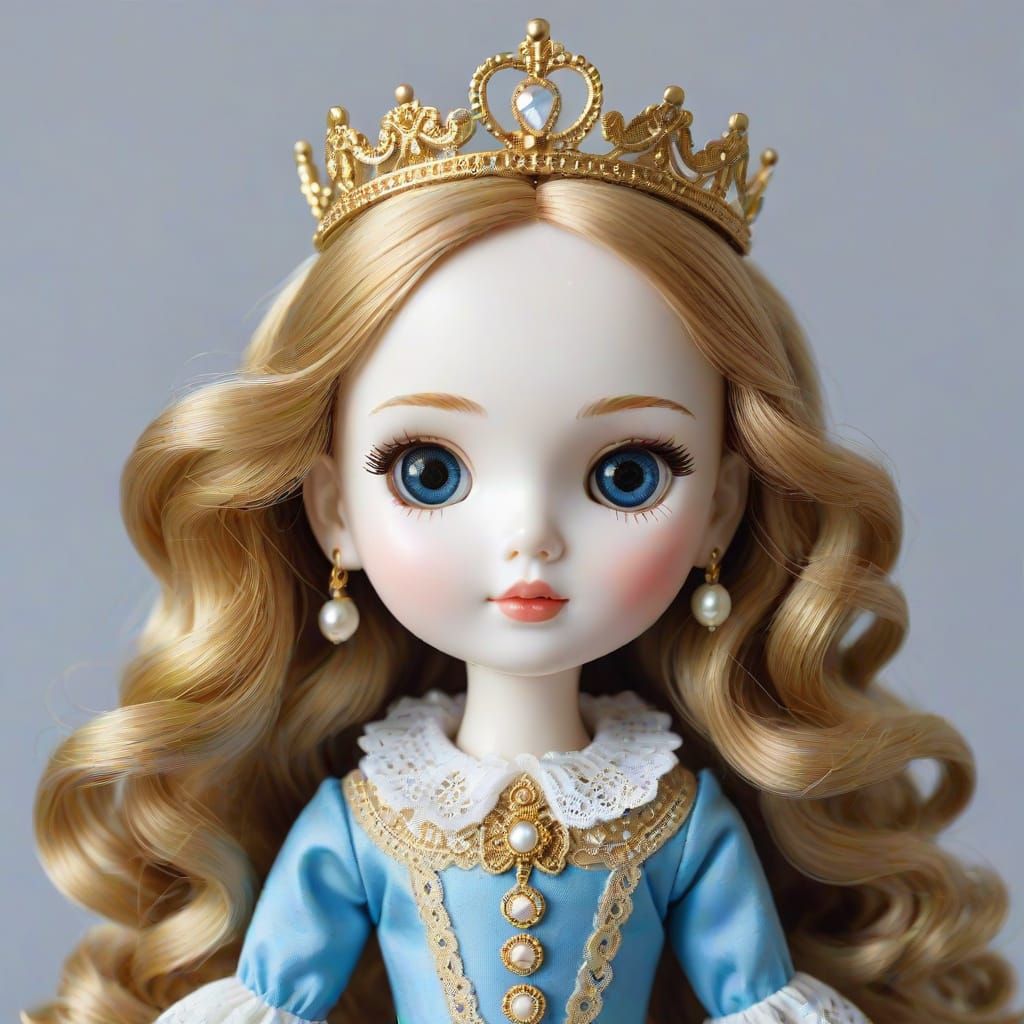 Vintage-Inspired Royal Doll in Cream Hues