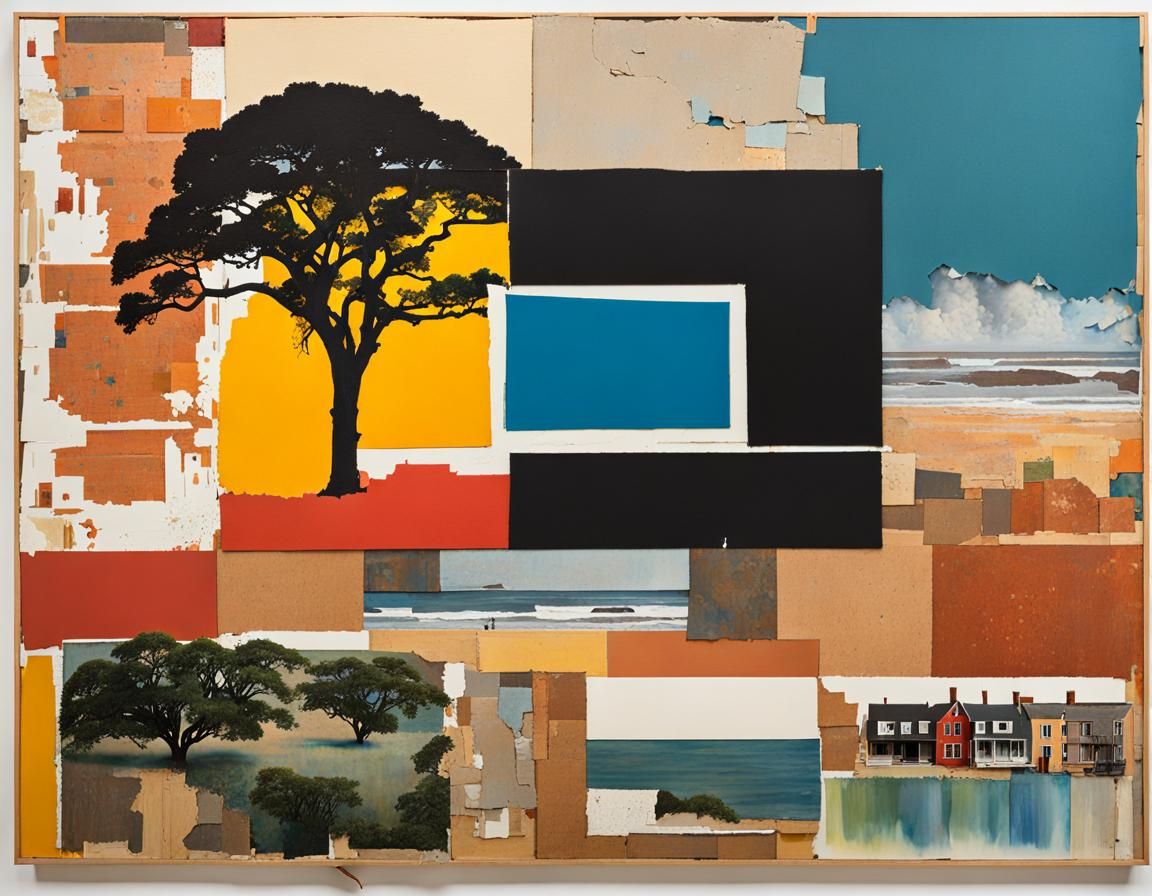 Mixed Media Album Art Inspired by Rauschenberg and Albers