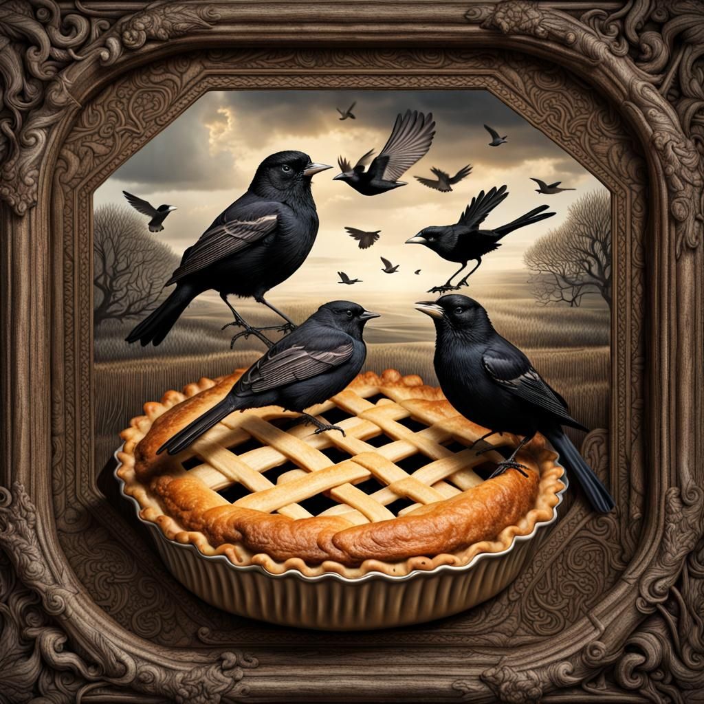 Blackbirds Baked in a Pie: Hyperrealistic Rendering