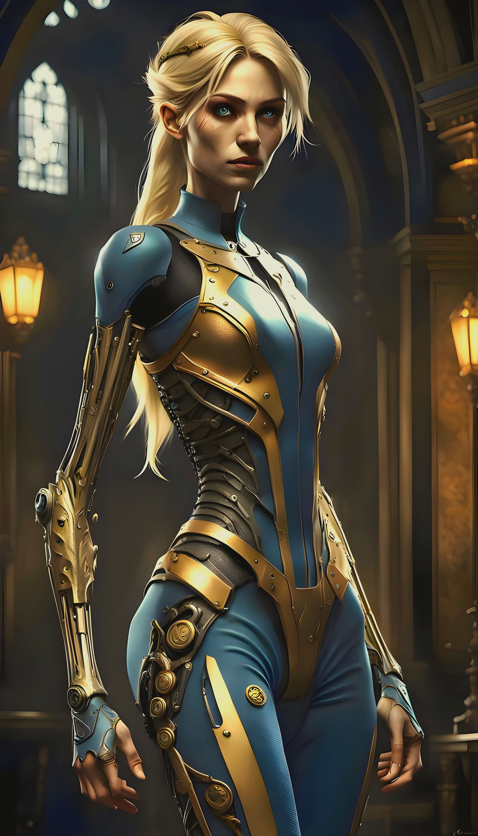 Cyborg Teen Amputee in Dark Fantasy Art