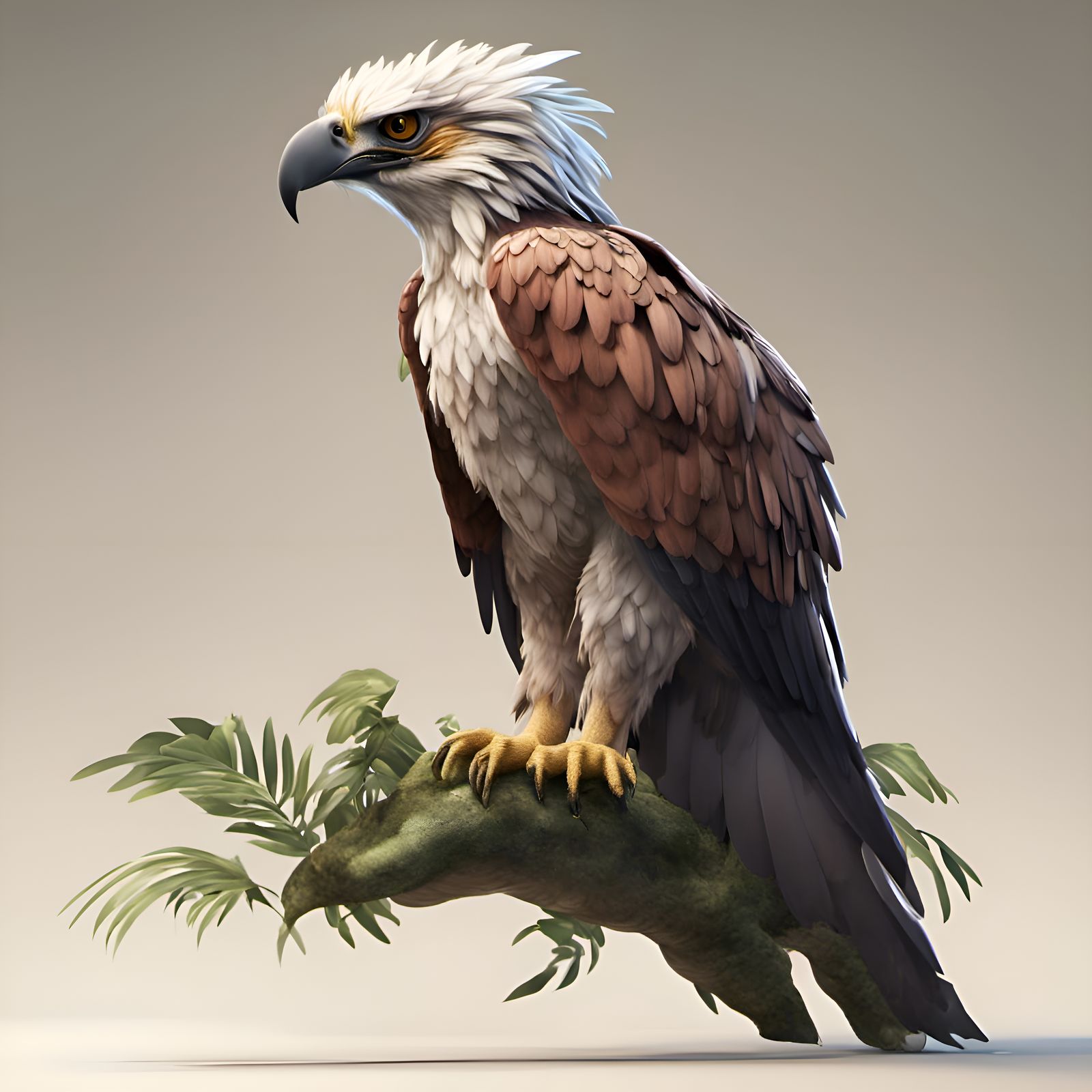 Philippine Eagle Cartoon in Detailed Matte Painting