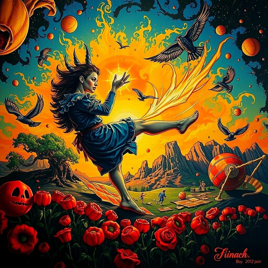 Abstract Swirling Red Forms