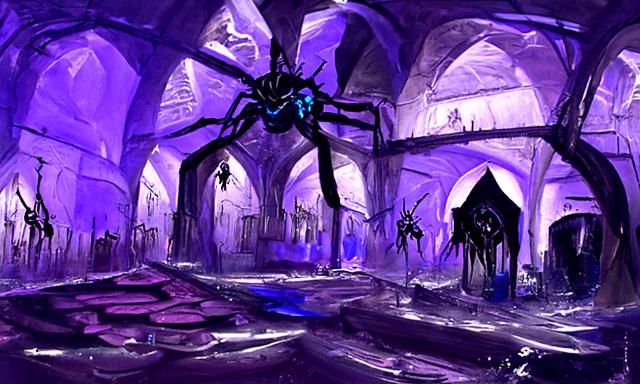 Drow Undercity of Menzoberrazan with Drider