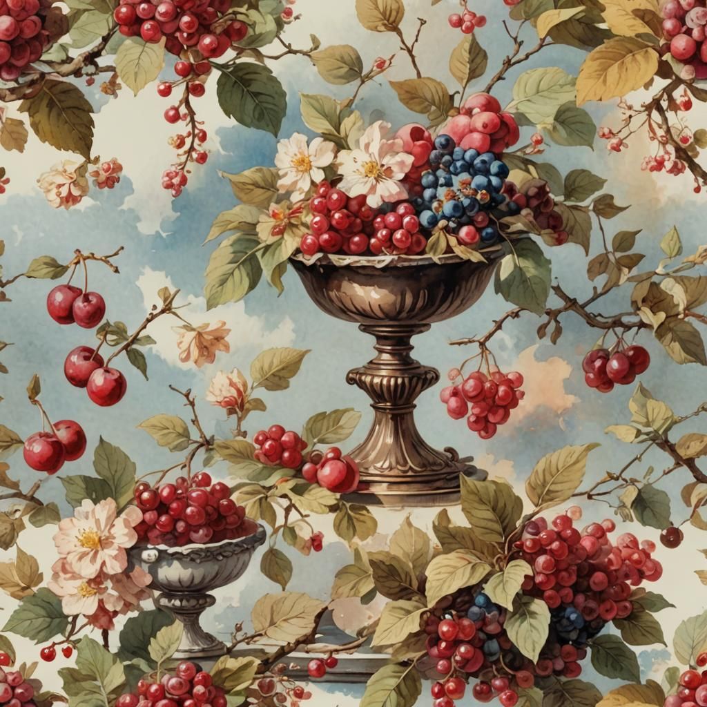 Chocolate Covered Cherry in Watercolor Art Style