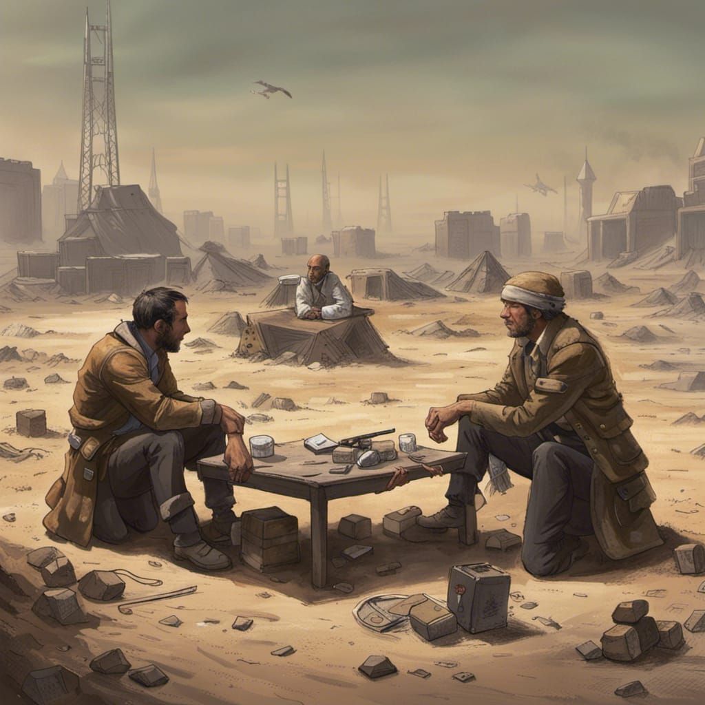 Wasteland Peace Talks in Barren Landscape