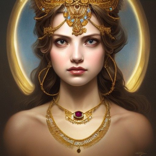 Theia, Titaness of Sight, in Hyperdetailed Portrait