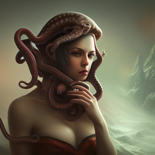 Tentacle Nosed Woman: Fantasy Concept Art