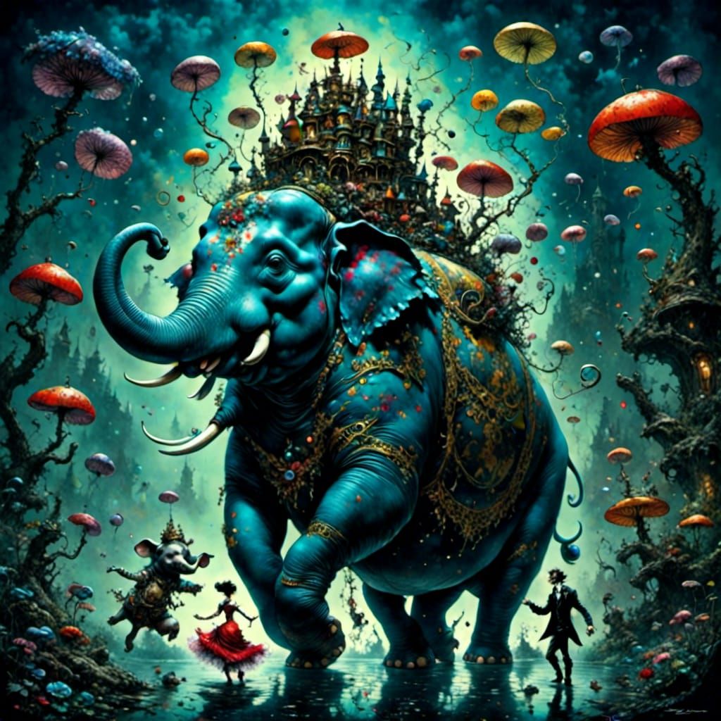 Bipedal Elephant and Hippo Vampires Dancing Ballet