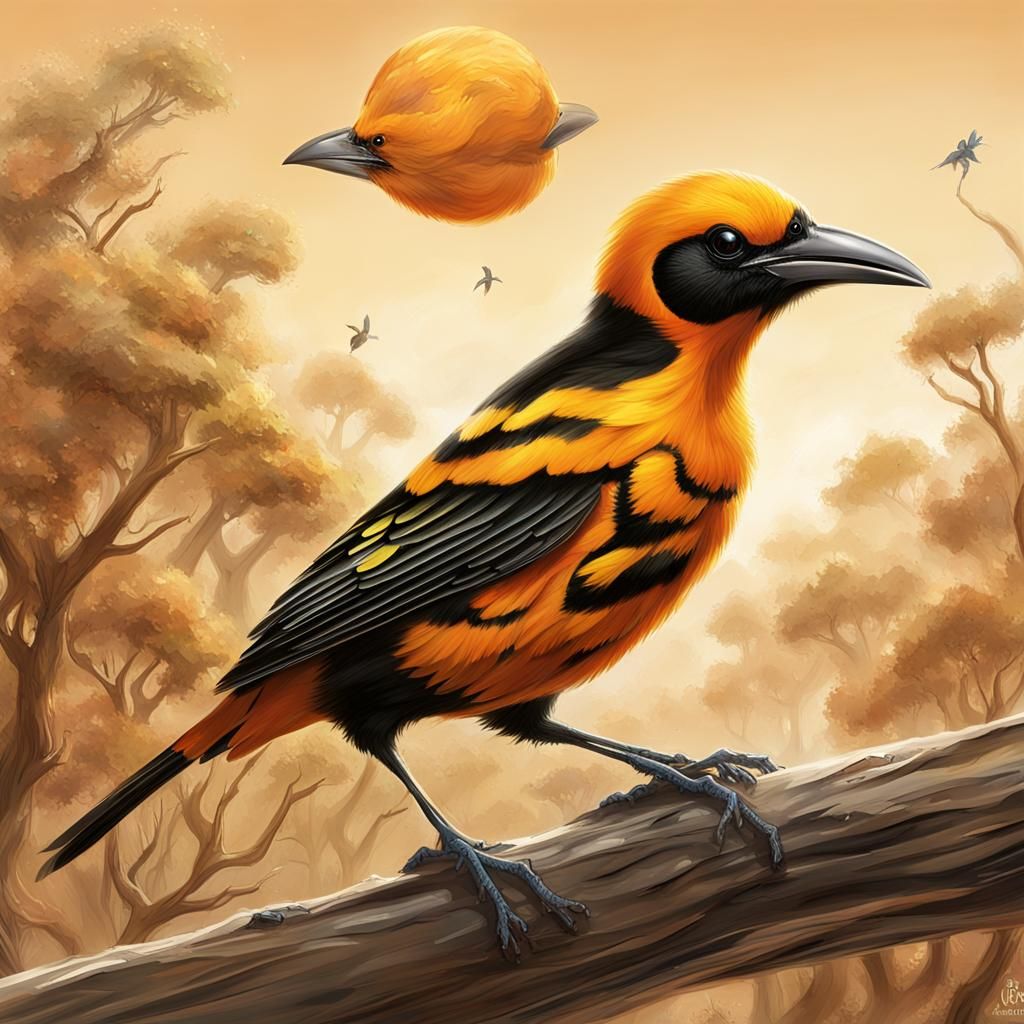 Exoplanet with Oriole-like Alien Lifeforms: Concept Art