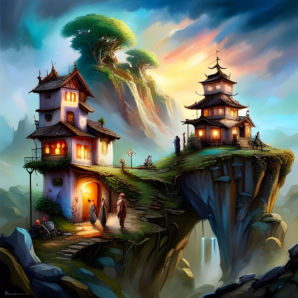 SDXL Titanium Crystal Bonsai Village