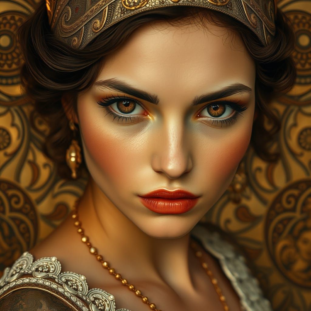 Elegant Woman with Art Nouveau Flair