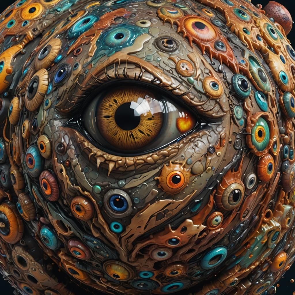 Sphere Covered in Eyes: Hyperrealistic 8K Image