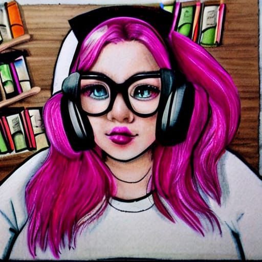 AI Generated Image of a Gamer Girl