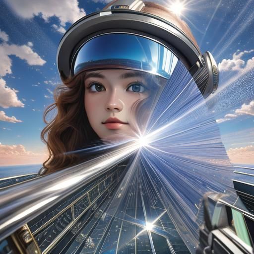 Photorealistic Sky with Retrofuturistic Elements