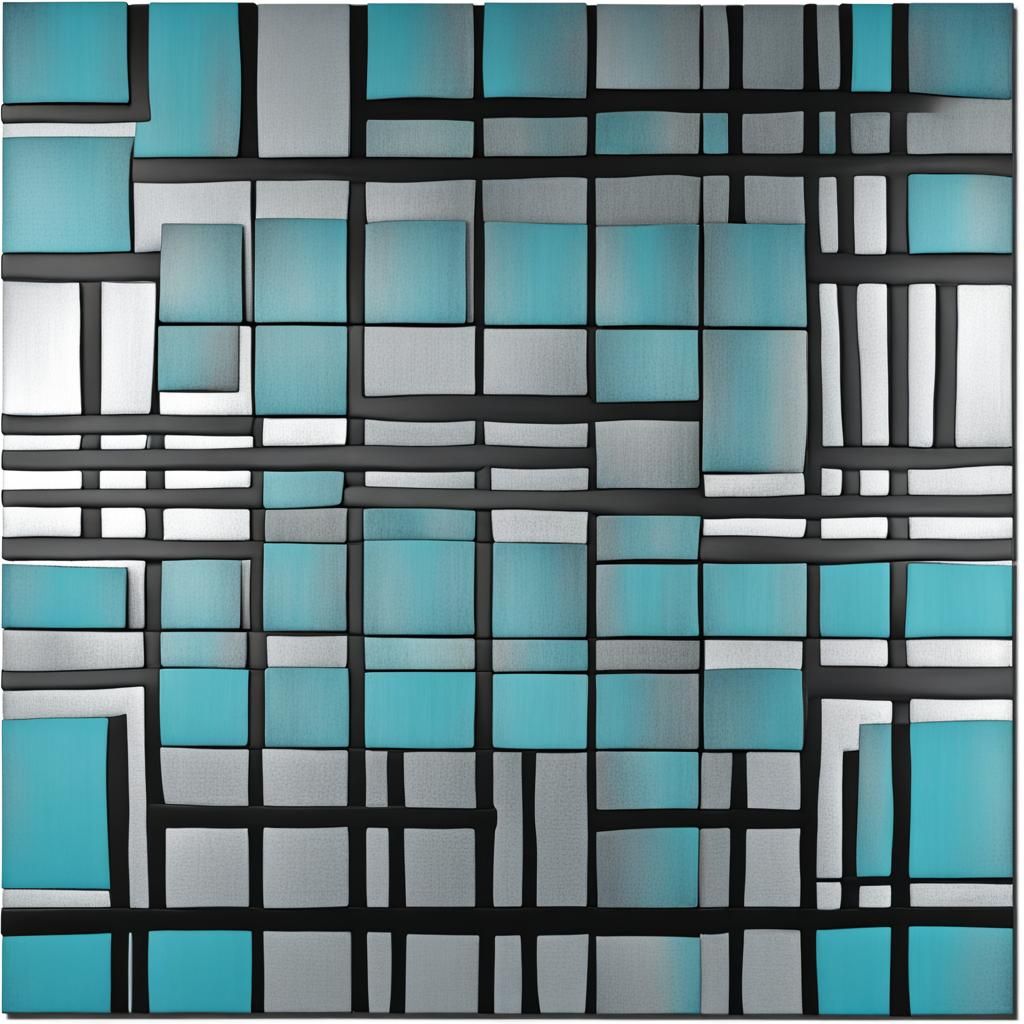 Abstract Squares Wall Art in Minimalist Style